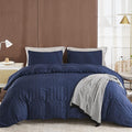 AveLom Seersucker Duvet Cover Set Queen Size, 3 Pieces, Textured Duvet Cover by AveLom