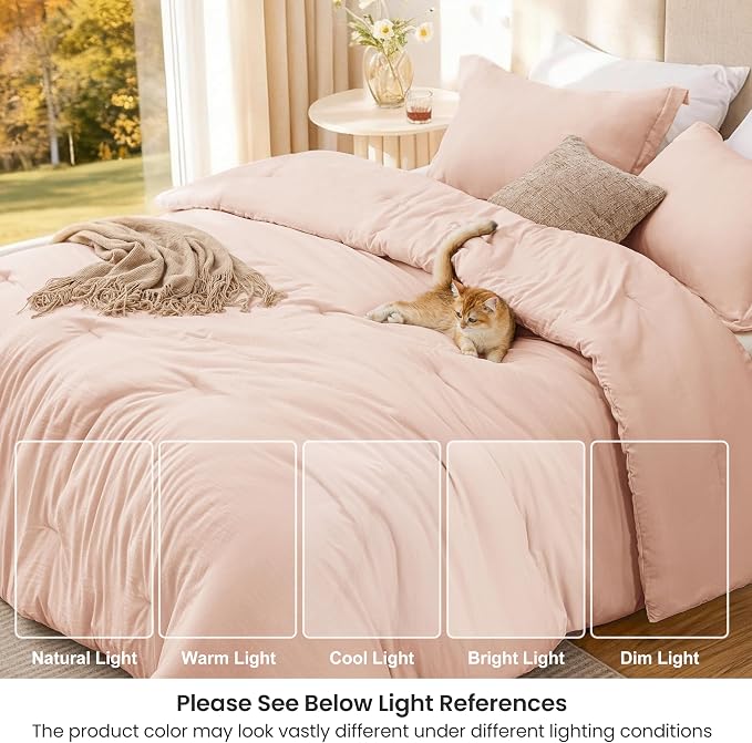 Love's cabin Pink Twin/Twin XL Comforter Set, 2-Piece Prewashed Bed Set - Image 6