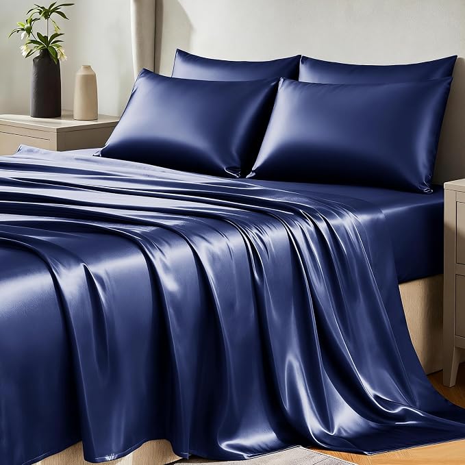 CozyLux Satin Sheets Queen Size Bed Set by CozyLux