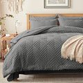 Zzlpp Full Comforter Set 7 Pieces, Dark Grey Tufted Bed in a Bag by ZZLPP