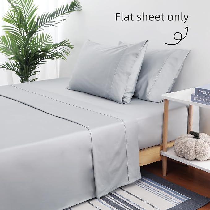 Flat Sheet Only 2 Pack, Queen Size 400 Thread Count 100% Egyptian Cotton Flat - Image 5