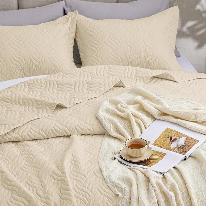 Love's cabin Twin Quilt Bedding Set Camel Bedspreads - Image 7