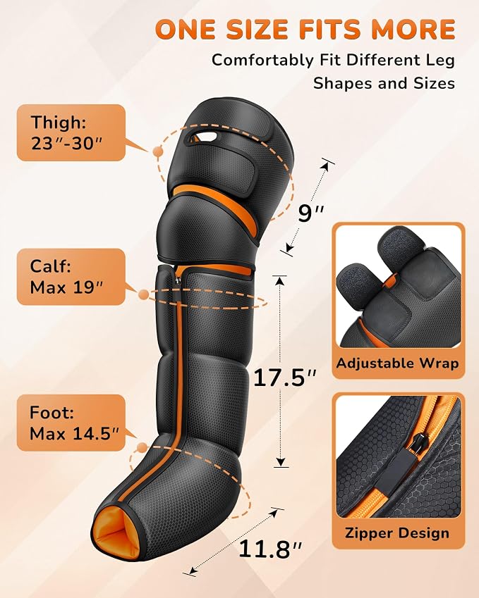 Leg Massager with Heat and Compression : Foot and Calf Massager - Image 3