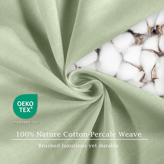 FreshCulture Pure Cotton Fitted Sheets Queen Size, 300 Thread Count Percale - Image 6