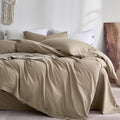 JELLYMONI 100% Washed Cotton Duvet Cover Queen – Soft, Breathable Linen-Look by JELLYMONI