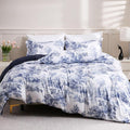 LONAVA Queen Botaincal 3 Pcs Duvet Cover Set, Breathable Soft Microfiber Navy by LONAVA