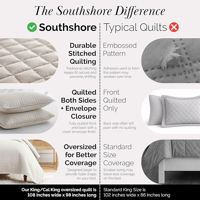 Southshore Fine Living, Inc. King Quilt Bedding Set, Quilted Coverlet Bed Spread - Image 6