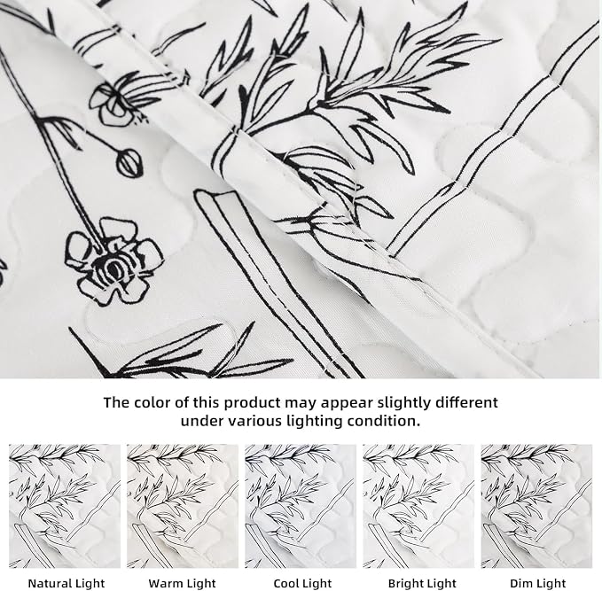 JANZAA Quilt King Size White Quilt Bed Spread Boho Quilt - Image 3
