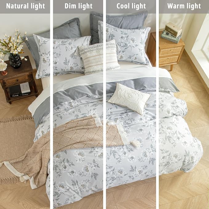 LEMIROE Floral Cotton Comforter Queen Size - Image 6