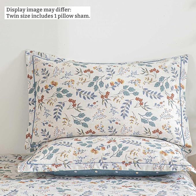 LEMIROE Botanical Cotton Comforter Twin Size - Image 4
