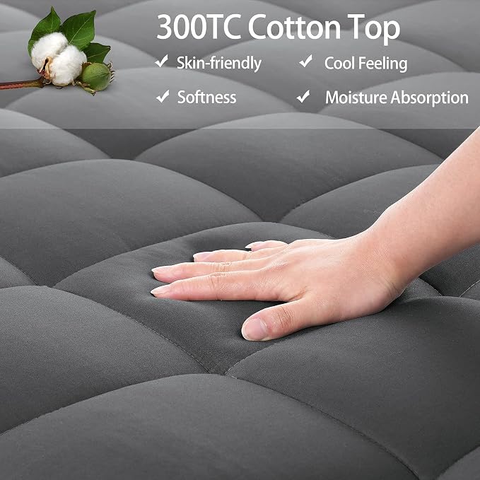 EASELAND King Size Mattress Pad Pillow Cooling Top Mattress Cover Quilted - Image 4
