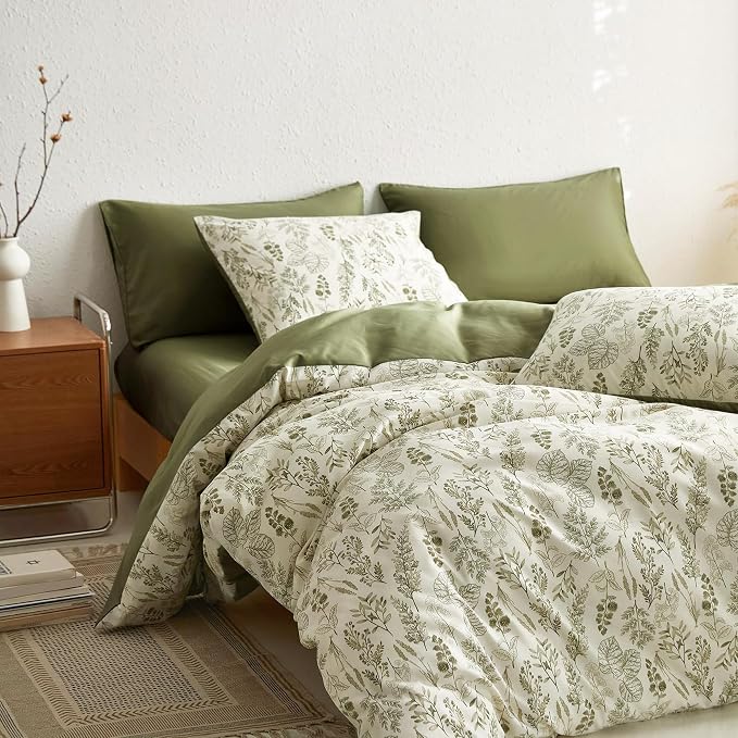 BOLINLIVING Floral Duvet Cover King Size, Breathable Soft Microfiber Bedding Set - Image 4