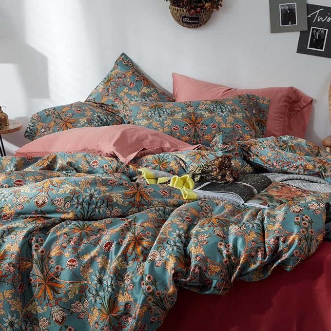 mixinni Vintage Style Garden Flower Duvet Cover Set - Image 3