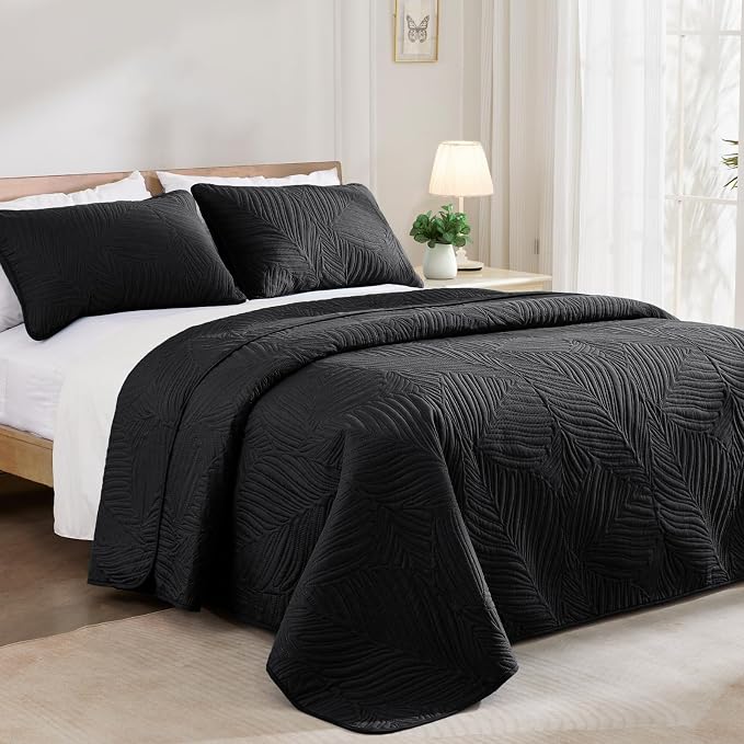 Exclusivo Mezcla Queen Quilt Bedding Set, Lightweight Black Quilts Queen Full - Image 2
