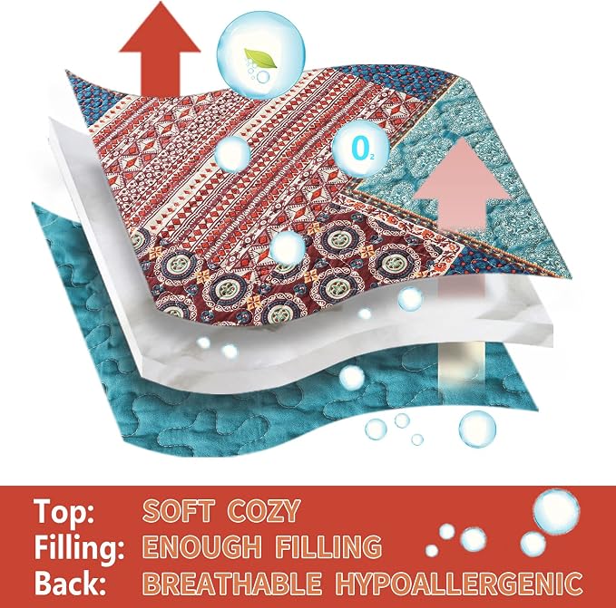 BEDIFANY 3 Pieces Cotton King Size Quilt Sets, Lightweight Bedspread King Size - Image 8