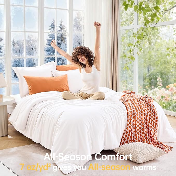 MUXHOMO Queen Comforter Set, All Season Ultra Soft Down Alternative Bedding - Image 4