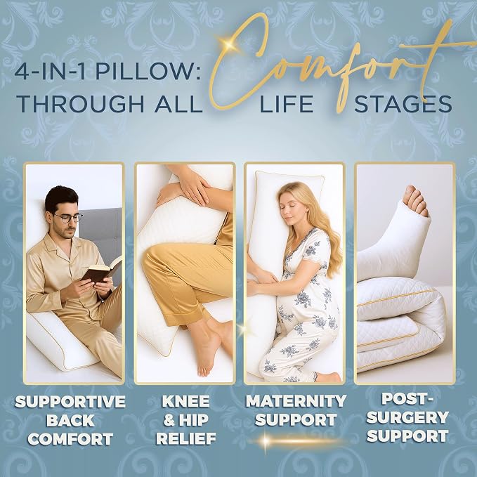 Royal Therapy Body Pillow for Adults – 20x54 Full Body Pillow for Side Sleeper - Image 8
