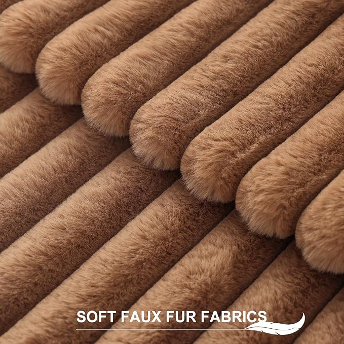 Pallene Faux Fur Plush Throw Pillow Covers 26x26 Set of 2, Luxury Soft Fluffy - Image 2