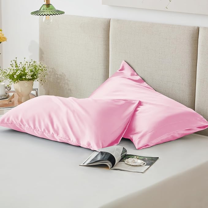 Love's cabin Satin Pillowcase Set of 2 King Size 20x36, Cooling Pillow Covers - Image 5