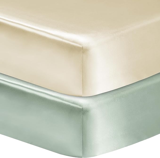 GUNTAIL 2 Pack Satin Soft Crib Sheet by GUNTAIL