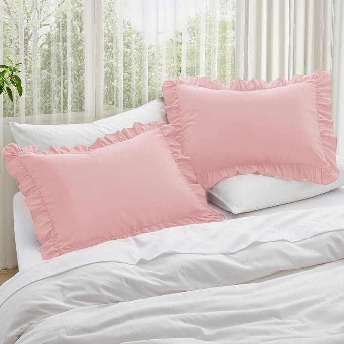 KKJIAF King Size Pillow Cases Set of 2, Light Pink, Envelope Closure, Fade - Image 2