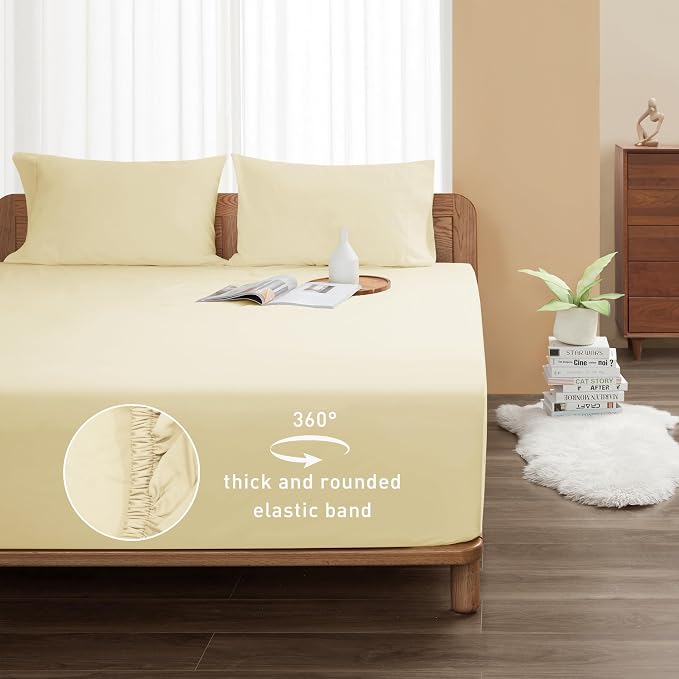 Sunflower Full Fitted Sheet, 1-Piece Extra Deep Pocket Fitted Bottom Sheet 22" - Image 2