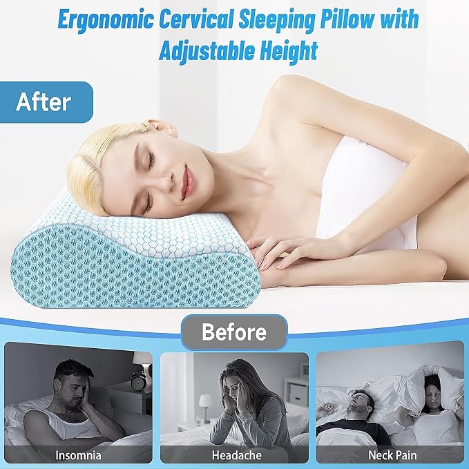 CloudBliss Neck Pillow for Sleeping, Ergonomic Cervical Neck Pillow for Neck - Image 6