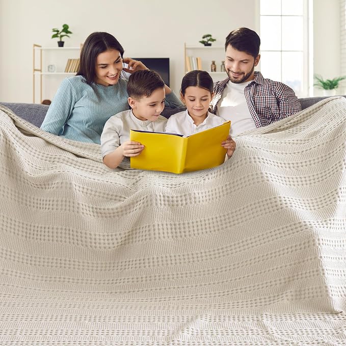 PHF Cooling Waffle Blanket California King Size, Lightweight 60% Rayon from - Image 3