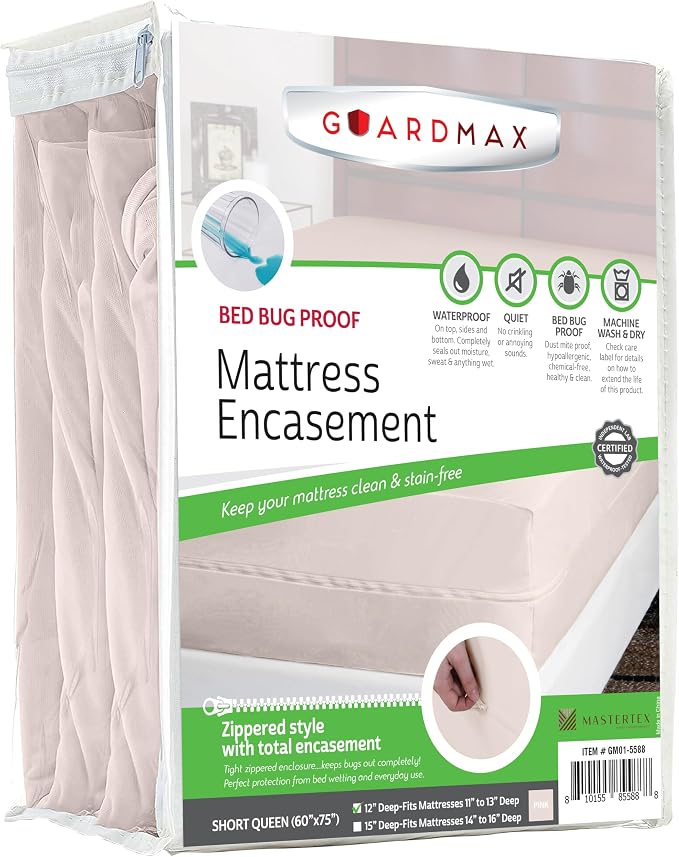 Guardmax Jersey Knitted Short Queen Zippered Mattress Encasement by Guardmax