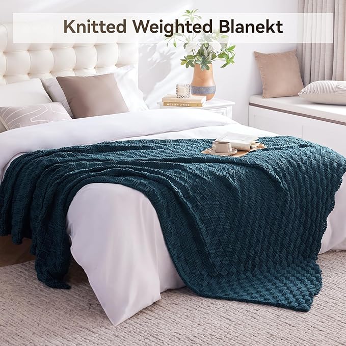 Knitted Weighted Blanket for Adult, No Beads Heavy Blanket 60” x 80'' 20lbs - Image 6