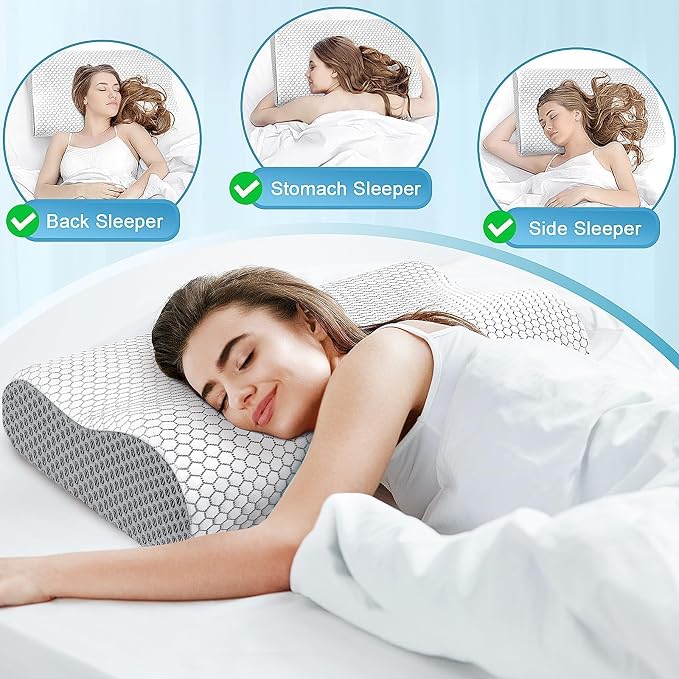 CloudBliss Memory Foam Pillow, Ergonomic Neck Contour Cervical Pillow - Image 7