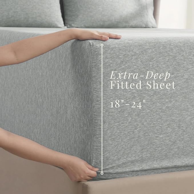 Hearth & Harbor Bed Sheets, Luxury Soft 6 Piece Bed Sheet Set Extra Deep Pocket - Image 3