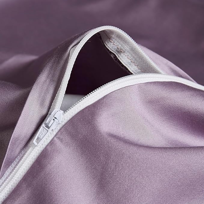 mixinni Queen Size Duvet Cover Purple Flowers Bird Bedding Sets Shabby Chic - Image 6