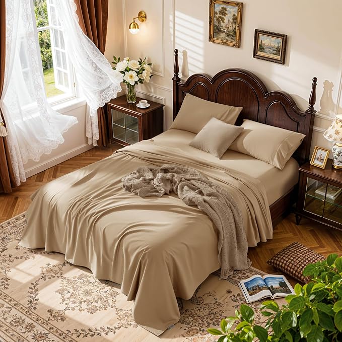 LBRO2M 1000 Thread Count 100% Egyptian Cotton Sheets Set California King Size by LBRO2MBedding