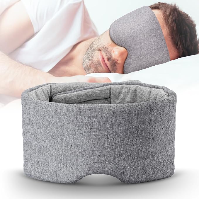 Cotton Sleep Eye Mask for Men Women, 100% Blocking Light Sleeping Mask for Side by LiveNaturalwithWM