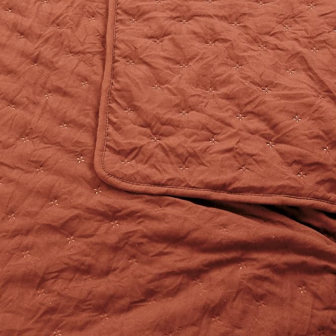 ROARINGWILD Burnt Orange Quilt Sets King Size - Image 5