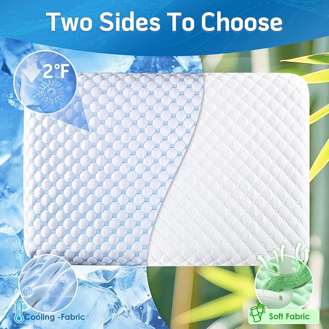 Stomach Sleeping Pillow for Back & Stomach Sleeper, Flat Soft Pillows for - Image 3