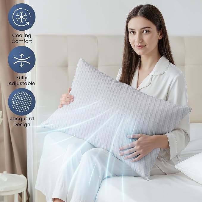Utopia Bedding Shredded Memory Foam Pillows, Cooling Adjustable Bed Pillows - Image 2