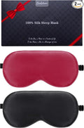 BeeVines 100% Real Mulberry Silk 2 Pack Sleep Mask, Pure Silk Eye Masks by BeeVines