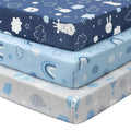 Baby Mini Crib Sheets Boy, Portable 38”x26” Pack and Play Sheets Fitted by FIEMOL