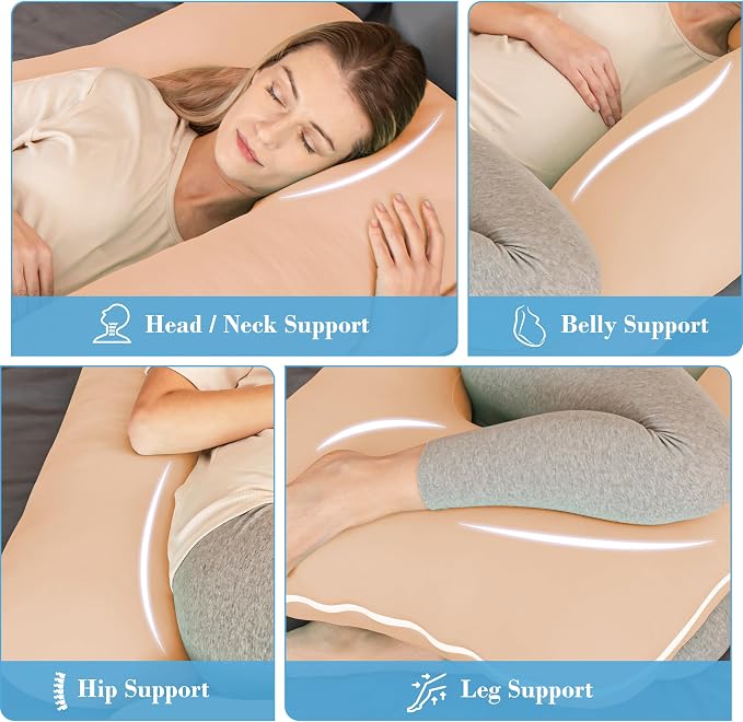 Cute Castle Cooling Cover Pregnancy Pillows, Soft U-Shape Maternity Pillow - Image 6