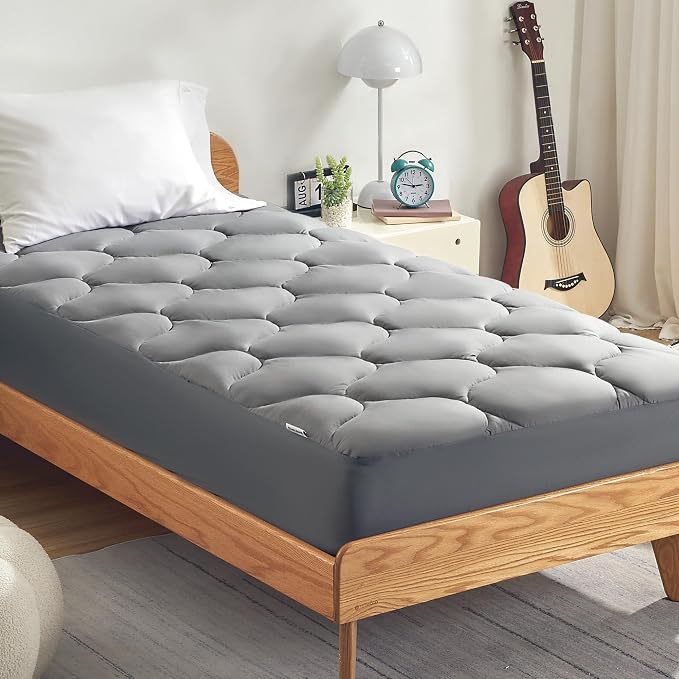 SLEEP ZONE Bedding Quilted Fitted Twin Mattress Pad Cover, Soft Fluffy Pillow - Image 3