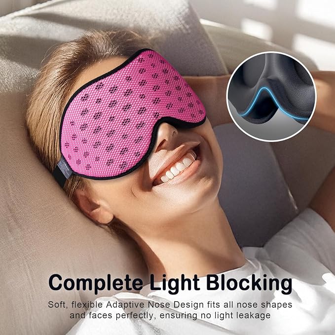 LitBear Breathable Sleep Mask, 3D Eye Mask Sleep - Image 4