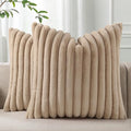 Pallene Faux Fur Plush Throw Pillow Covers 24x24 Set of 2, Luxury Soft Fluffy by PALLENE