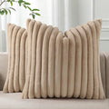 Pallene Faux Fur Plush Throw Pillow Covers 16x16 Set of 2, Luxury Soft Fluffy by PALLENE