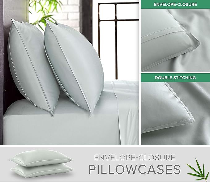 King Pillowcases by Pure Bamboo, Genuine 100% Organic Viscose Derived from - Image 2