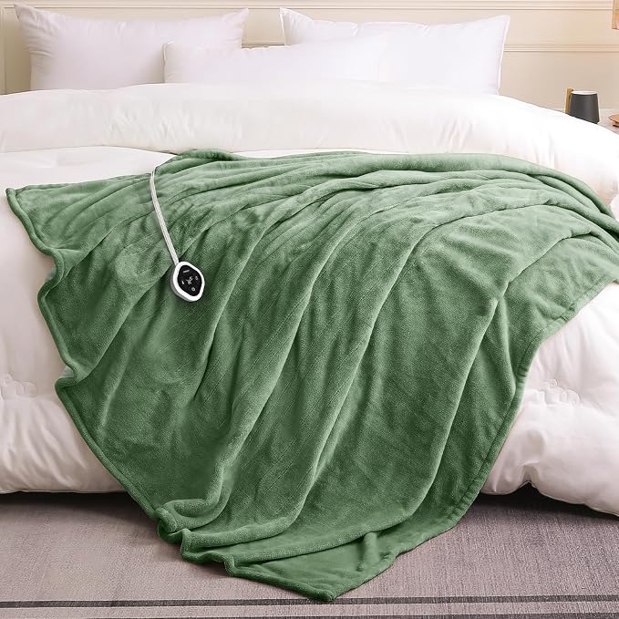 HOMLYNS LuxeHeat Heated Blanket Electric Blanket Full Size, Soft Flannel Sherpa - Image 7