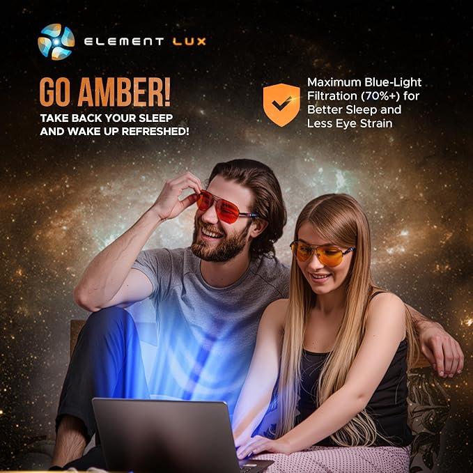 Blue Light Blocking Glasses Amber Lenses -For Better Sleep, Eye Strain Blocker - Image 5