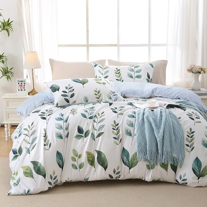 Duvet Cover King Size, Reversible Floral Vintage Duvet Cover Set by MUXHOMO