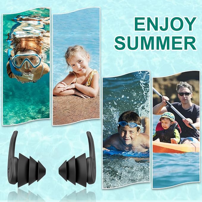 Kids Swimming Ear Plugs, 3 Pairs Waterproof Reusable Silicone Child Swim - Image 6